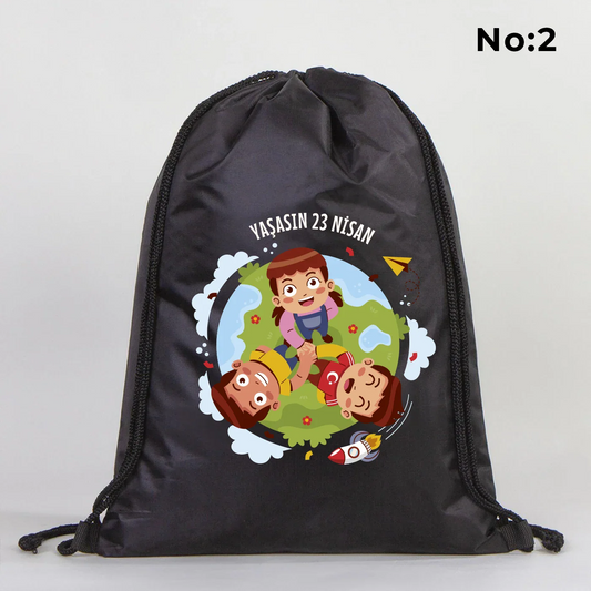 32x45 cm Siyah İmperteks Sırt Çantası - 23 Nisan Hediyesi - detay görünüm