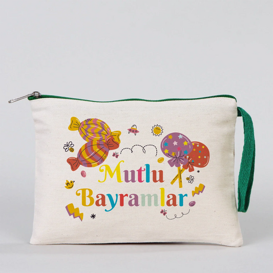 21x15 cm Yeşil Fermuarlı - Bayram Harçlık Cüzdanı - detay görünüm