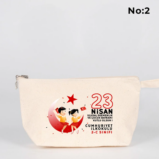 25x15x6 cm Körüklü Kanvas Kalemlik - 23 Nisan Hediyesi - detay görünüm