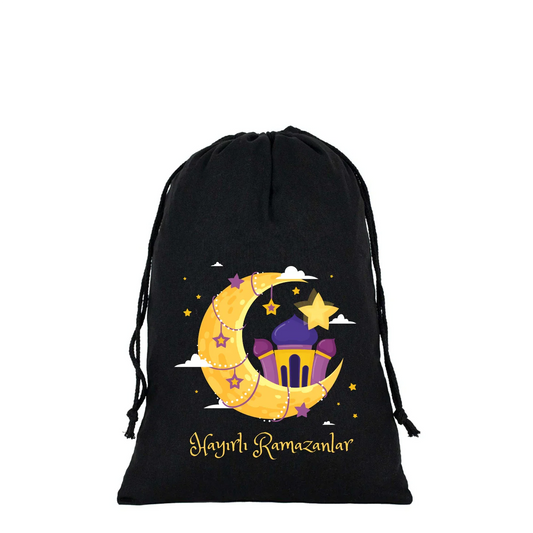 20x30 cm Siyah Bez Kese - Bayram Kesesi