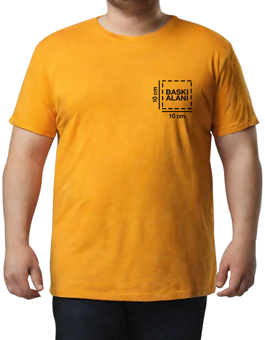 Toptan Büyük Boy Tişört - Sarı (Özelleştirilebilir)