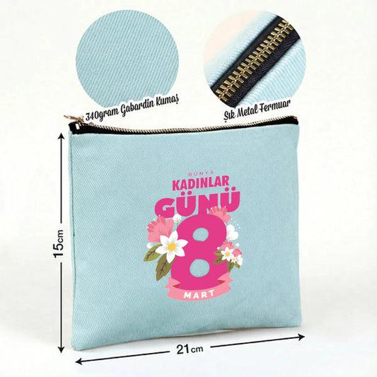 21x15 cm Açık Mavi Star Clutch - Kadınlar Günü Hediyesi - detay görünüm
