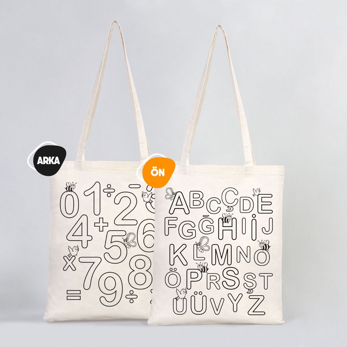 ABC - Boyanabilir Çanta - Kalemli - istecanta.com