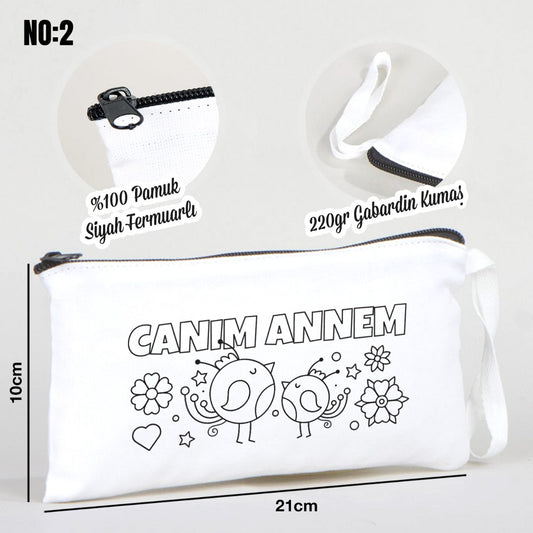 Anneler Günü Boyanabilir Kalemlik Beyaz 21x10 cm - istecanta.com