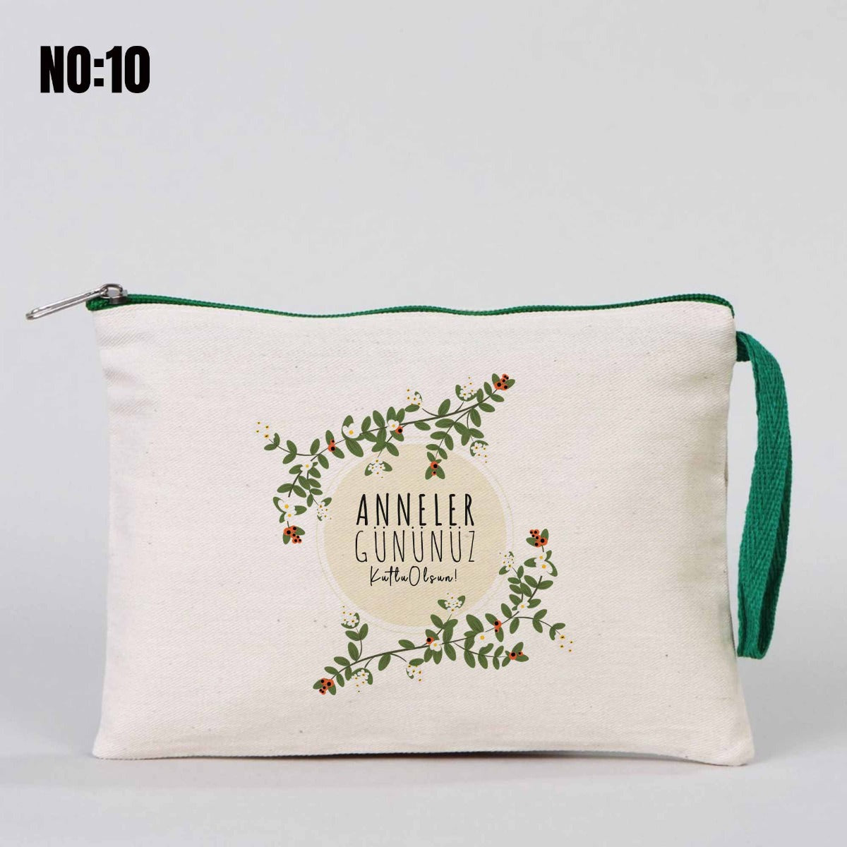 Anneler Günü Renkli Fermuarlı Clutch 21x15 cm - istecanta.com