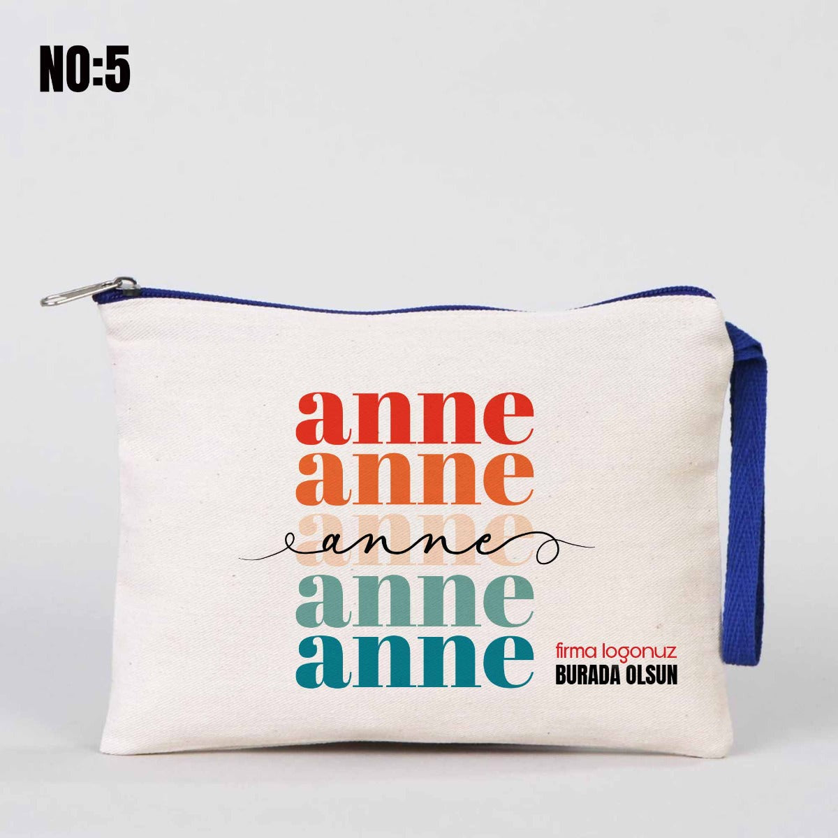 Anneler Günü Renkli Fermuarlı Clutch 21x15 cm - istecanta.com