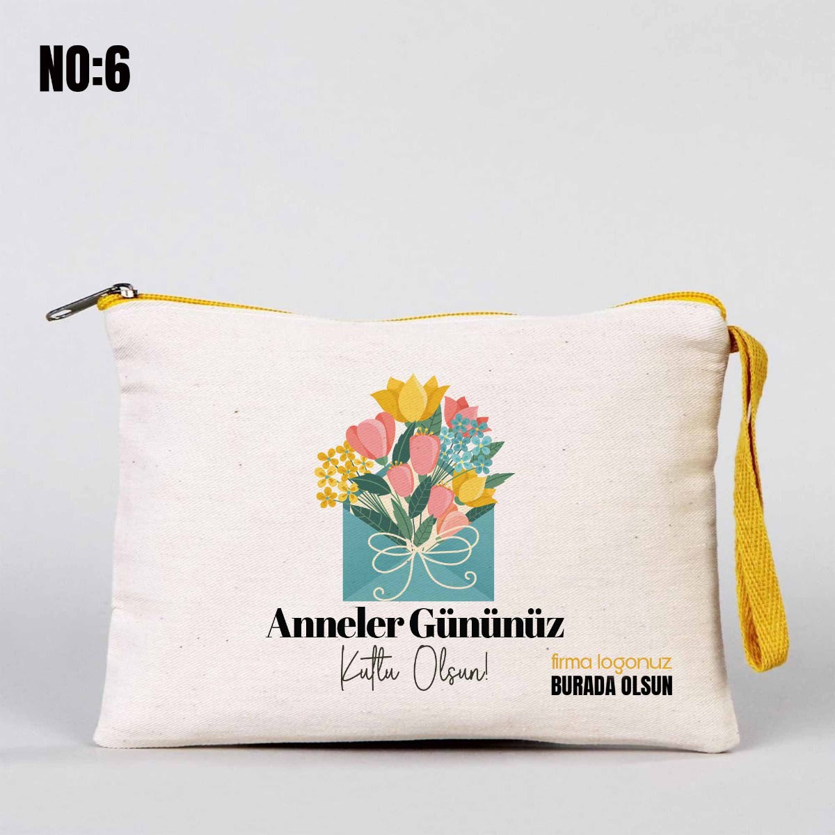 Anneler Günü Renkli Fermuarlı Clutch 21x15 cm - istecanta.com