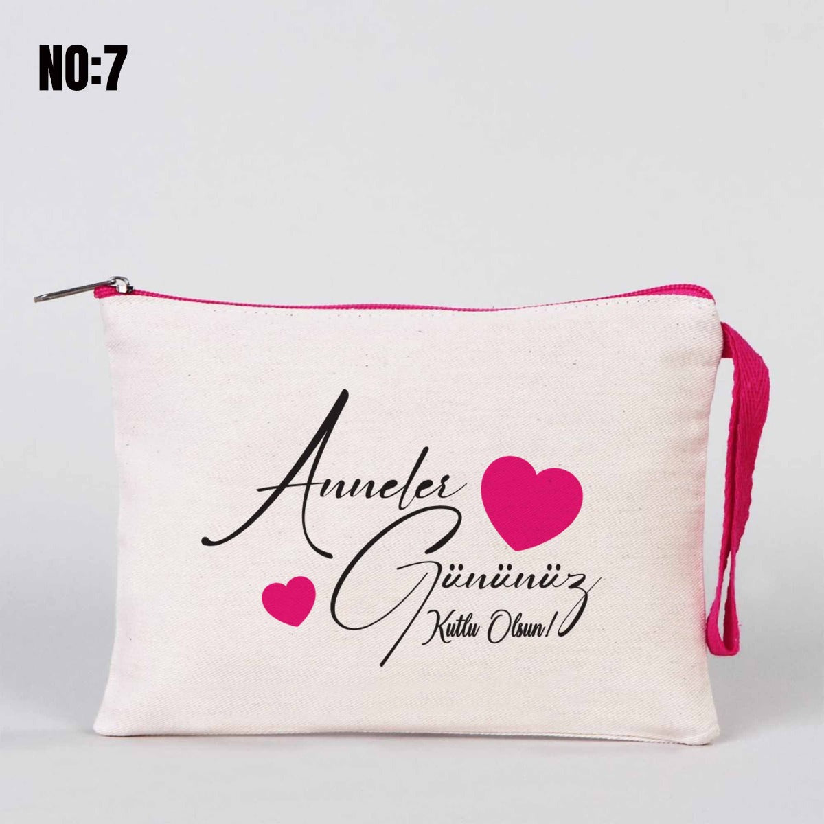Anneler Günü Renkli Fermuarlı Clutch 21x15 cm - istecanta.com