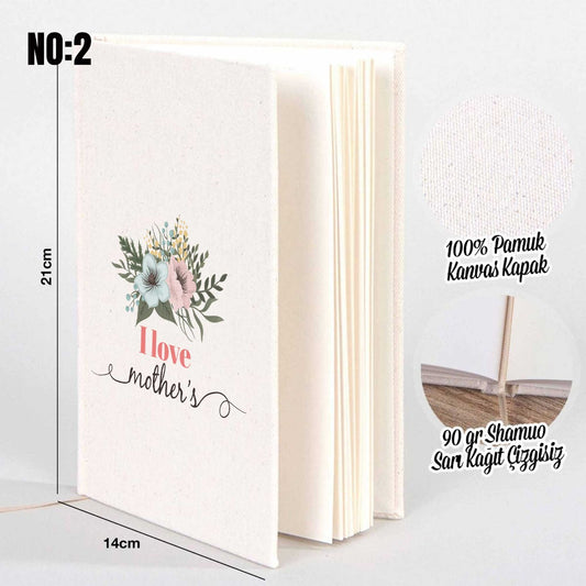 Kanvas Defter 14x20 cm Anneler Gününe Özel - istecanta.com