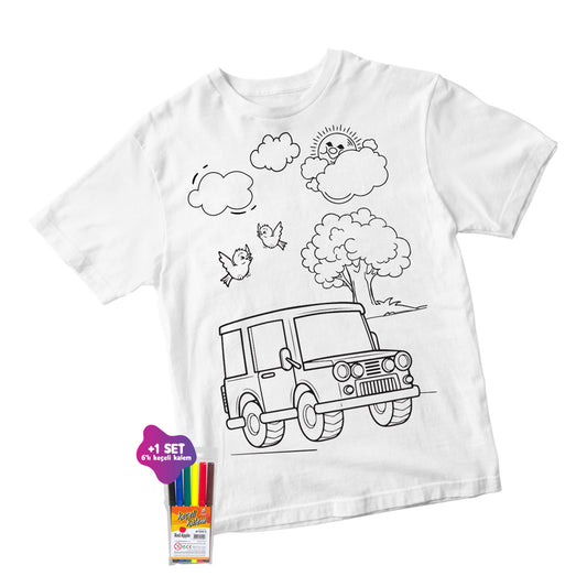 Araba Boyanabilir Tişört - Kalemli - istecanta.com