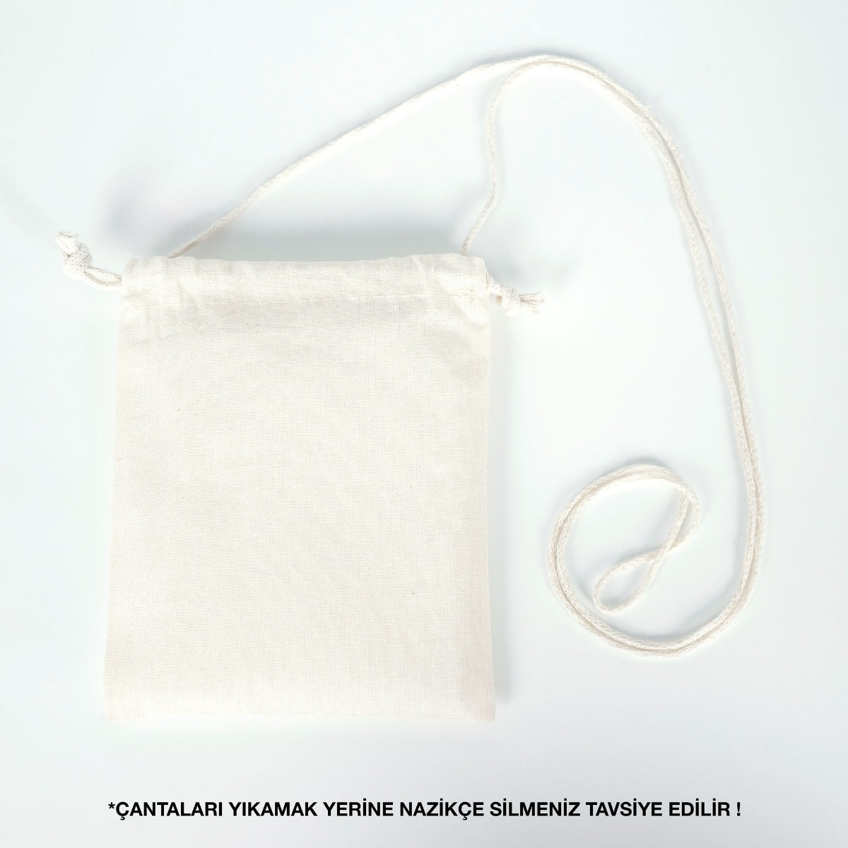 İp Askılı Bez Kese- Çapraz Omuz - Pasaportluk - Asker -Hac Umre Kese 15x20 cm - istecanta.com