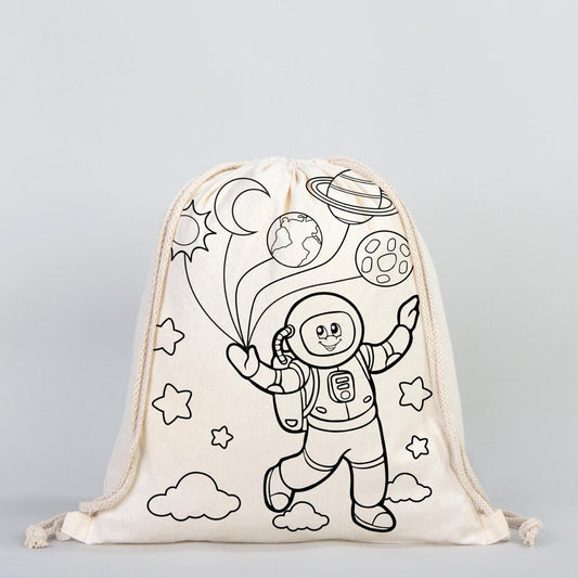Bammerz İp Büzgülü Bez Sırt Çantası 35X40 cm Astronot - Zeplin - istecanta.com