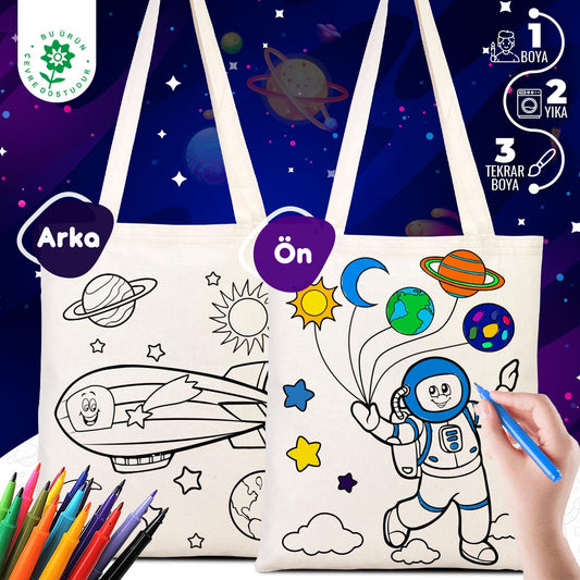 Bammerz Hambez 35X40 cm Astronot - Zeplin Boyama Çanta - istecanta.com