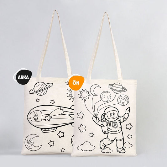 Hobi Bez Çanta Boyama Set 3 - 15 Adet Çift Yön Boyanabilir Çanta / 1 Adet Carioca Kumaş Boya Kalemi - istecanta.com