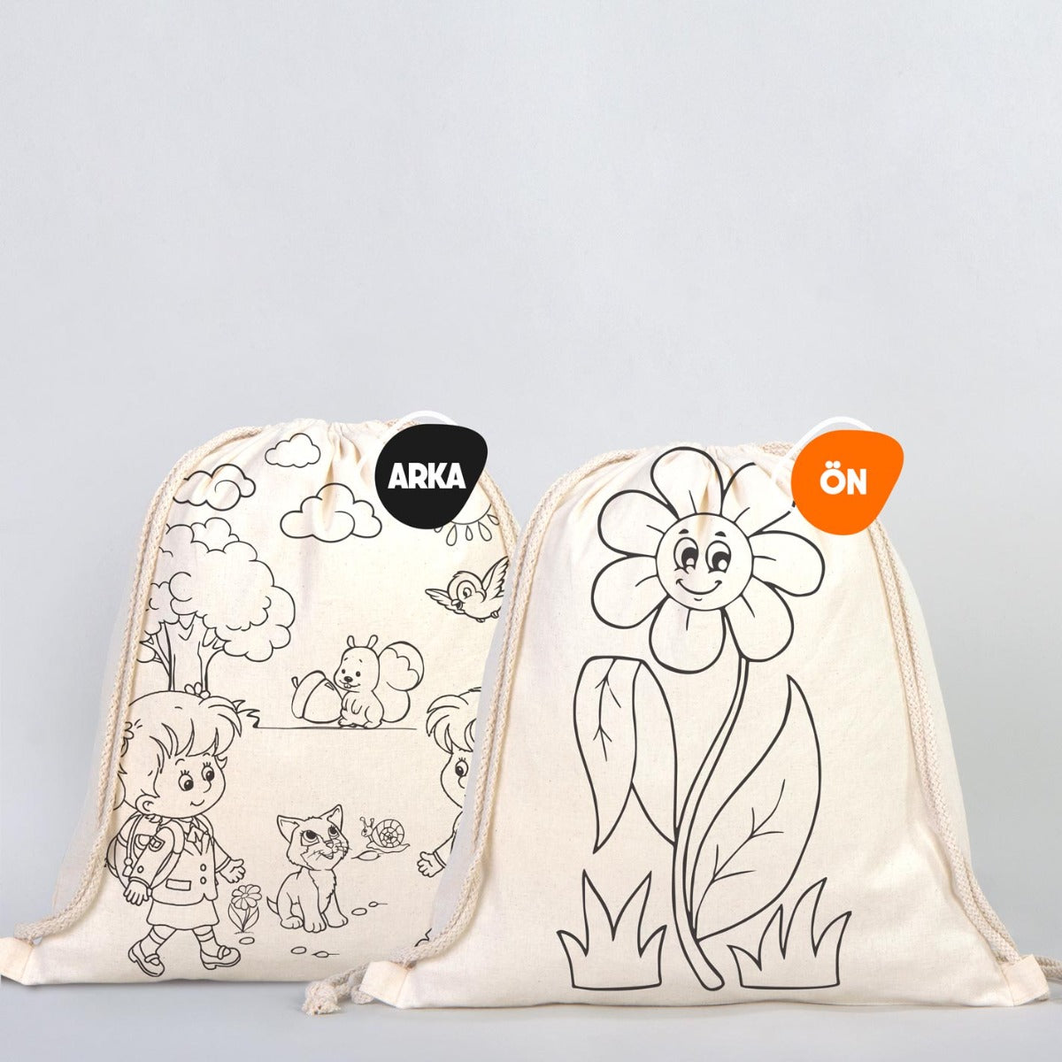 Bammerz Boyanabilir Büzgülü Bez Çanta Ayçicek Çocuk - istecanta.com