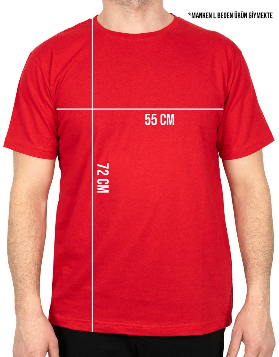Basic T-shirt Kırmızı - Baskılı - istecanta.com