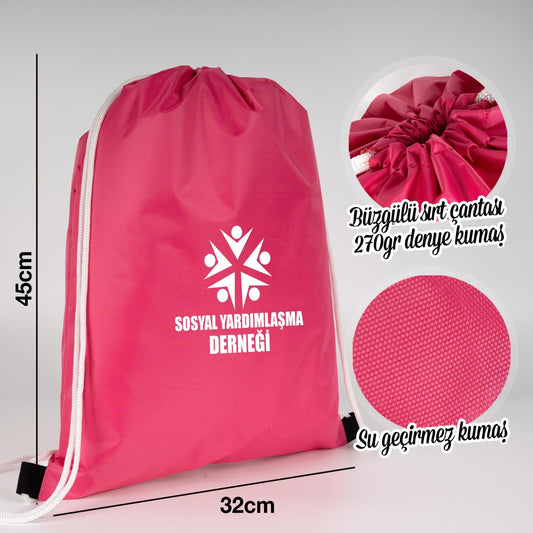 İmperteks Sırt Çantası 32x45 cm Fuşya (Özelleştirilebilir)