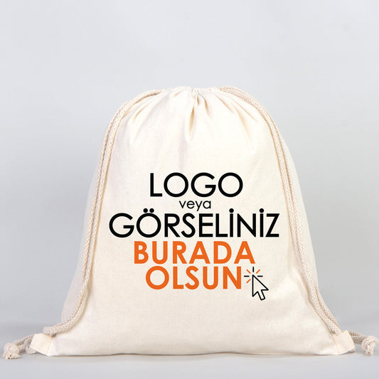 Büzgülü Bez Sırt Çantası 35x40 cm (Özelleştirilebilir) - istecanta.com