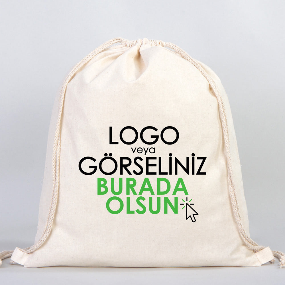 Büzgülü Bez Sırt Çantası 40x50 cm (Özelleştirilebilir) - istecanta.com