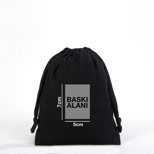 Siyah Bez Kese 15,5 x 20 cm (Özelleştirilebilir) - istecanta.com