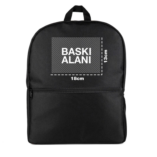 Okul Öğrenci Çanta Seti Sırt Çantası Beslenme Çantası Kalemlik Siyah (Özelleştirilebilir)