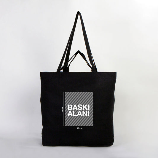 Ham Bez Alışveriş - Market Çantası Siyah 48x41x10 cm (Özelleştirilebilir) - istecanta.com