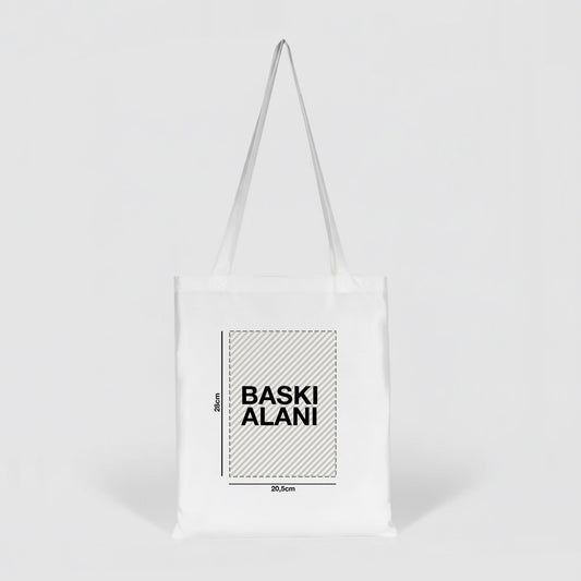 Toptan Logo Baskılı Mikro Polyester Çanta – Beyaz Promosyon Omuz Çantası