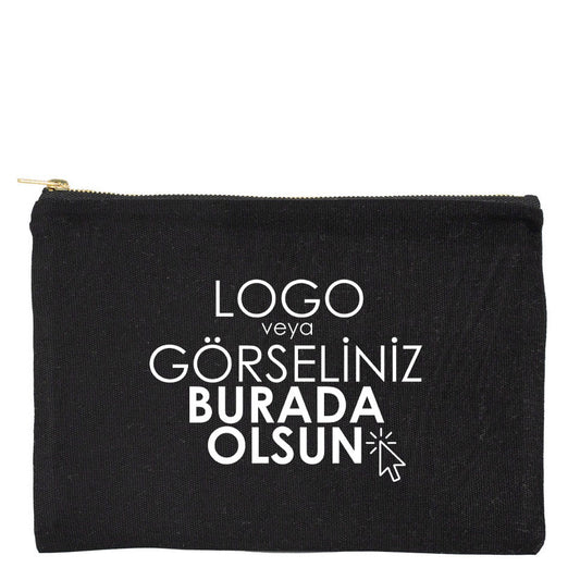 Prime Siyah Clutch - Metal Fermuarlı - 25x18 (özelleştirilebilir)