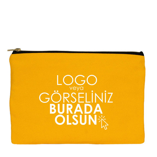 Prime Clutch-Metal Fermuar Çanta (25x18) Sarı (özelleştirilebilir)