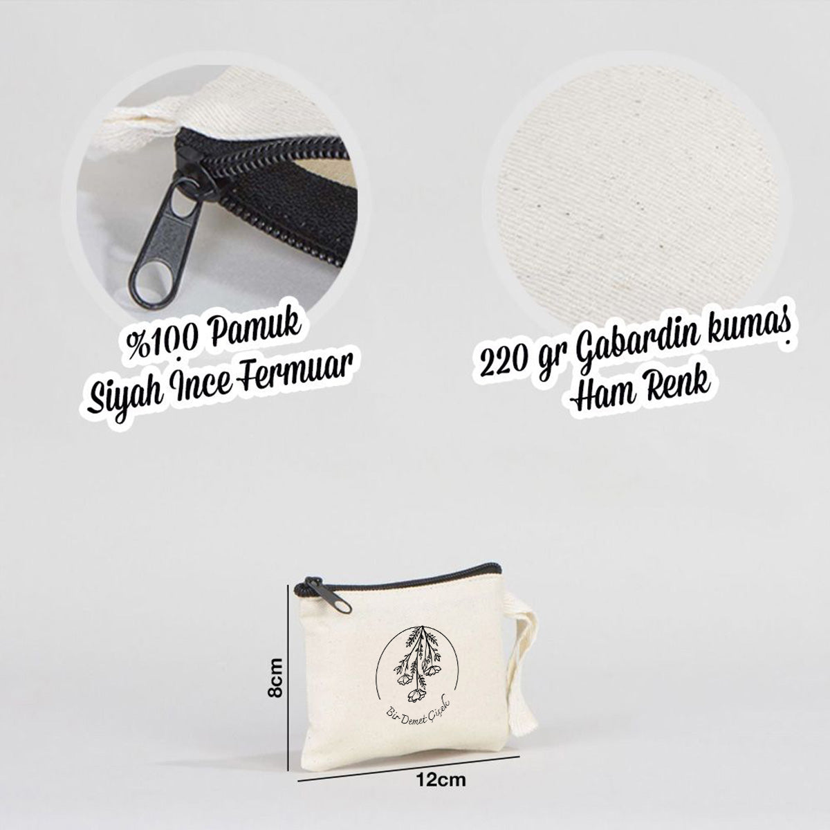 Clutch Gabardin Çanta 12x8 cm (Özelleştirilebilir) - istecanta.com