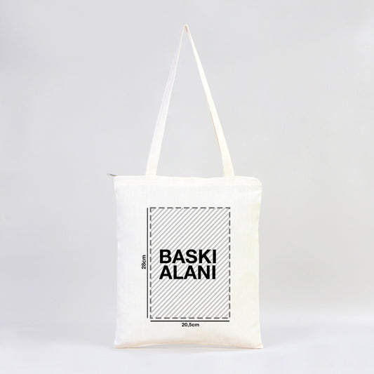 Fermuarlı Ham Bez Çanta 35x40cm (Özelleştirilebilir) - istecanta.com