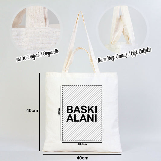 Ham Bez Çanta 40x40cm - Çift Kulplu (Özelleştirilebilir) - istecanta.com