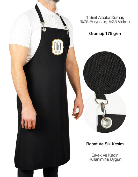 Baskılı MasterChef Mutfak Önlüğü - Siyah - istecanta.com