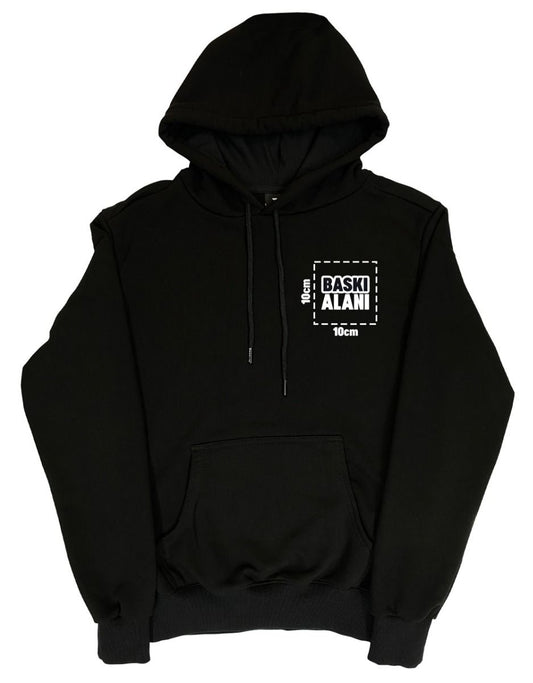 Baskılı Kapüşonlu Sweatshirt - 3 İplik, Şardonsuz - istecanta.com