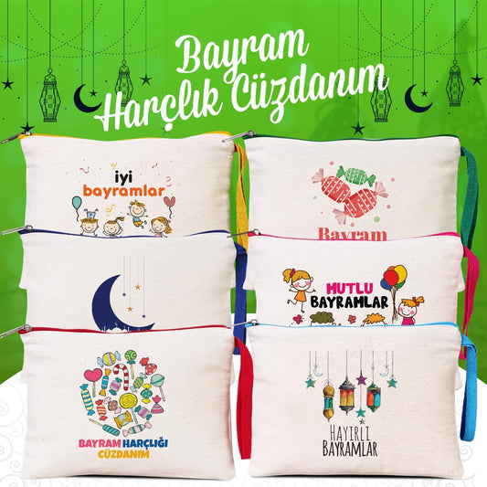 Bayram Harçlığı Cüzdanım, Renkli Fermuar - 21x15 cm - istecanta.com