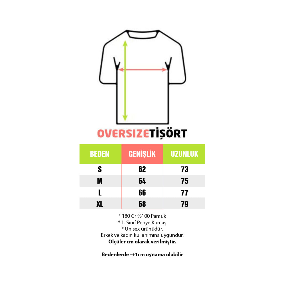 Oversize Bisiklet Yaka Tişört Siyah (Özelleştirilebilir) - istecanta.com