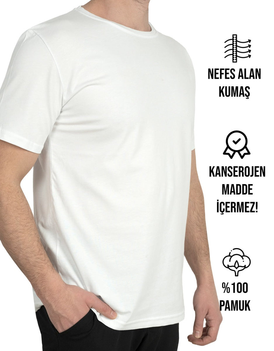 Basic T-shirt Beyaz - Baskılı (Özelleştirilebilir) - istecanta.com