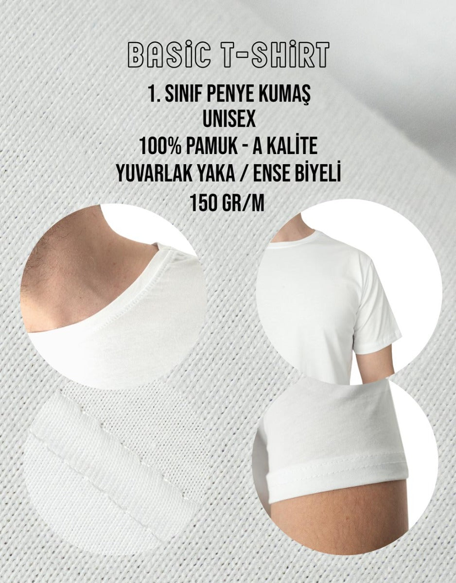 Basic T-shirt Beyaz - Baskılı (Özelleştirilebilir) - istecanta.com