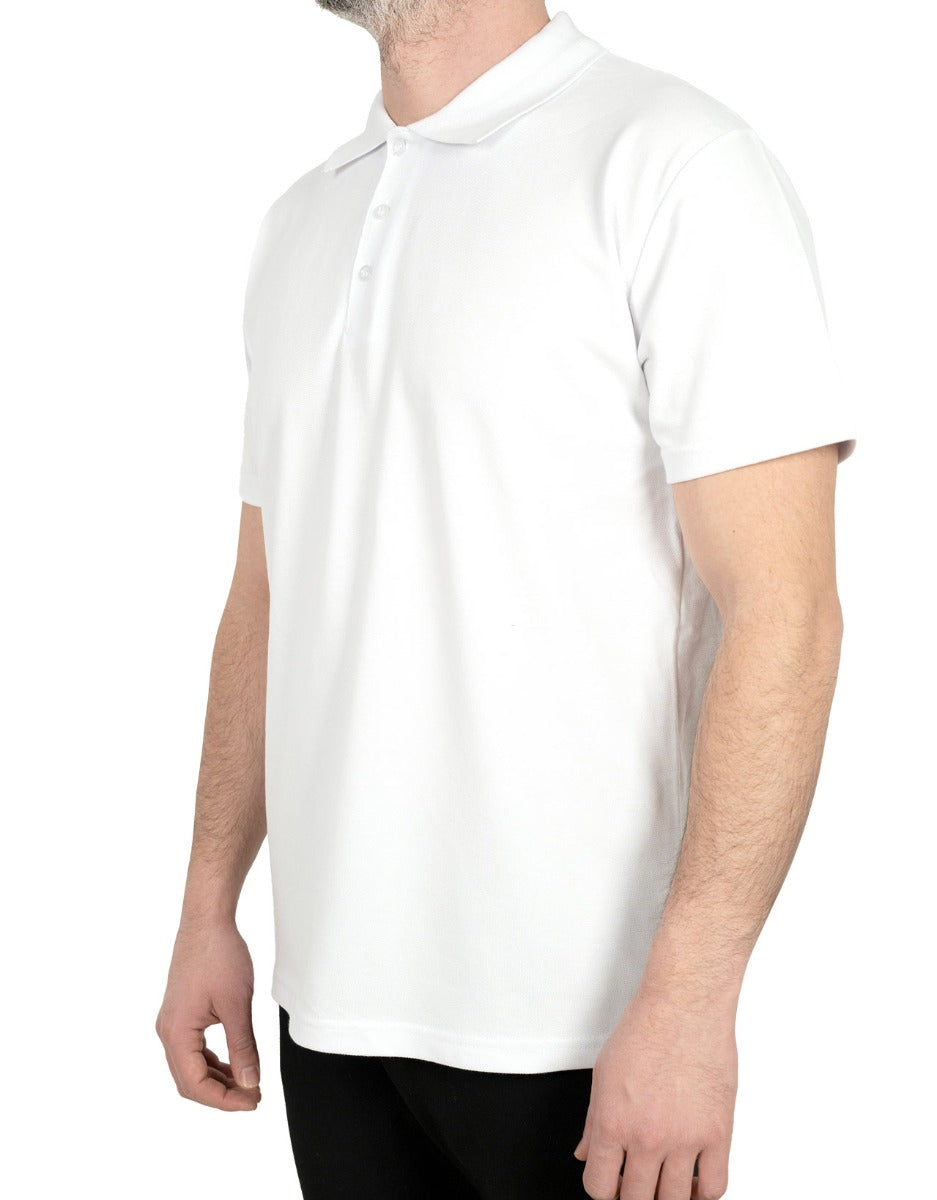 Polo Yaka Beyaz Tişört - Dijital Baskılı - istecanta.com
