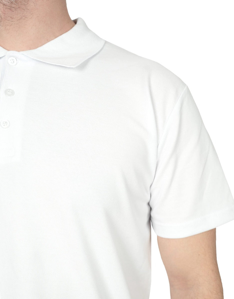 Polo Yaka Beyaz Tişört - Dijital Baskılı - istecanta.com