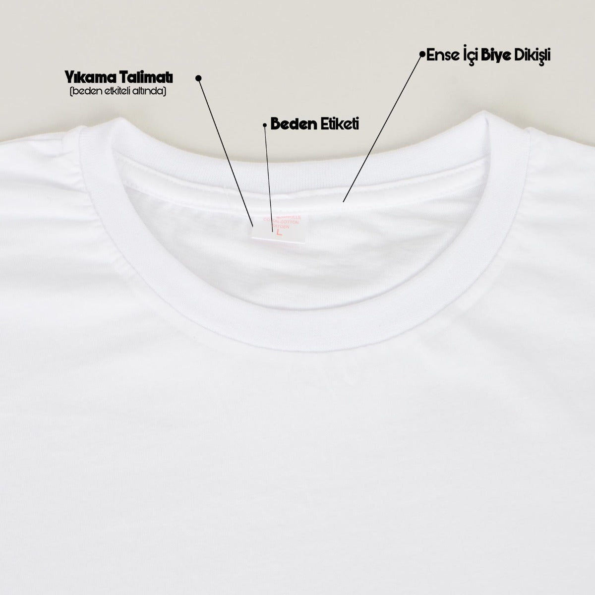 Basic T-shirt Beyaz Renk 1.Kalite - istecanta.com