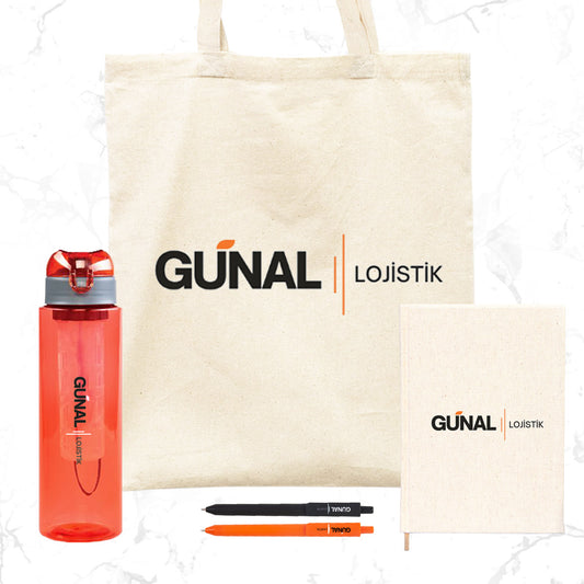 Kurumsal Firmalara Özel Hediye Seti - Bez Çanta / Defter / Kalem / Matara - istecanta.com