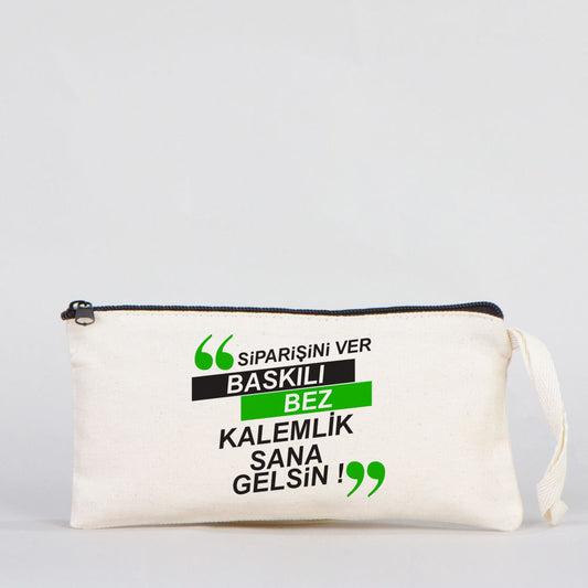 Baskılı Bez Kalemlik & Makyaj Çantası 21x10 cm (Özelleştirilebilir) - istecanta.com