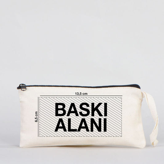 Baskılı Bez Kalemlik & Makyaj Çantası 21x10 cm (Özelleştirilebilir) - istecanta.com