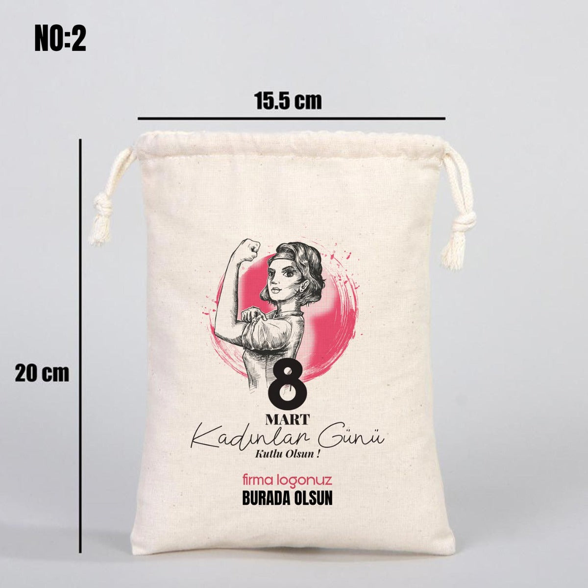 Kadınlar Günü Bez Kese 15x20 cm - istecanta.com