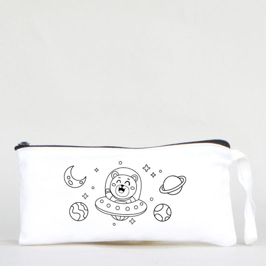 Boyanabilir Bez Kalemlik - Gezegenler ve Sevimli Ayı - istecanta.com