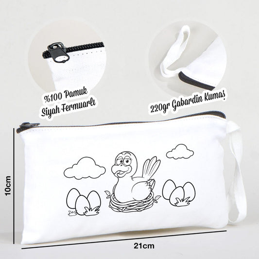 Boyanabilir Bez Kalemlik - Anne Kuş - istecanta.com