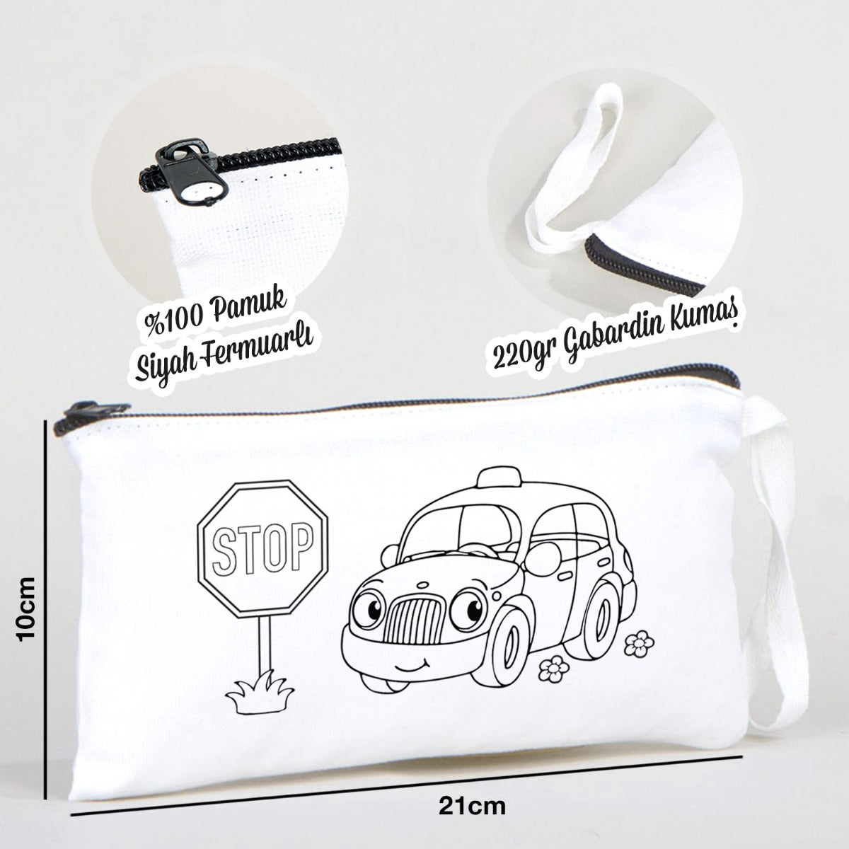 Boyanabilir Bez Kalemlik - Araba - istecanta.com