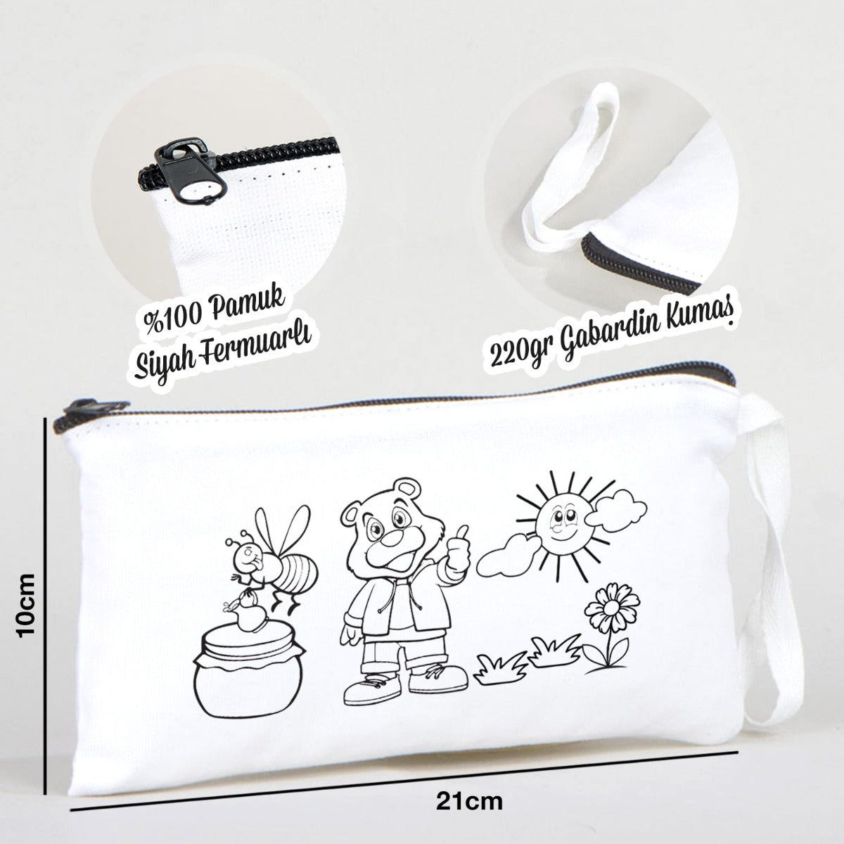 Boyanabilir Bez Kalemlik - Ayıcık - istecanta.com