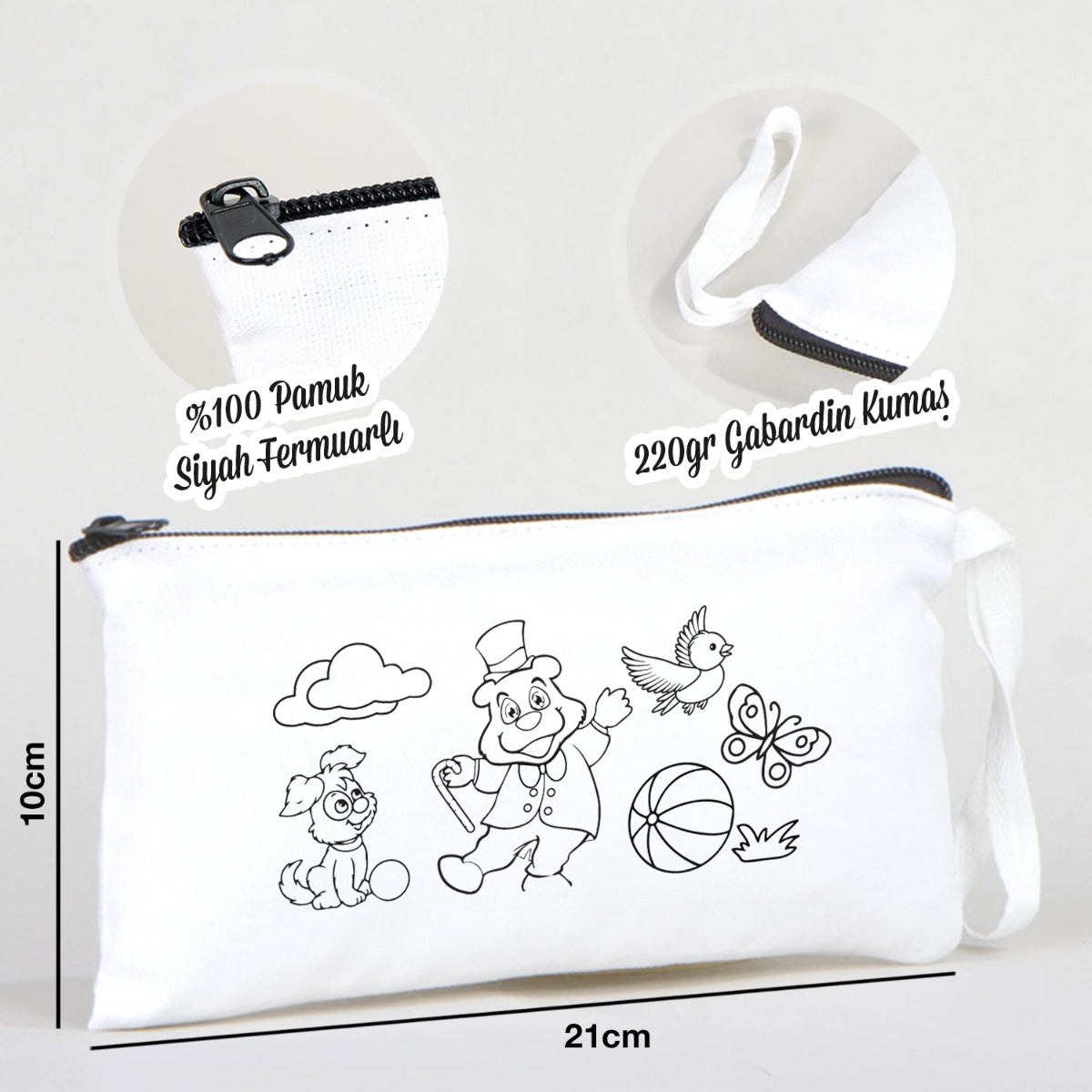 Boyanabilir Bez Kalemlik - Ayıcık Dünyası - istecanta.com